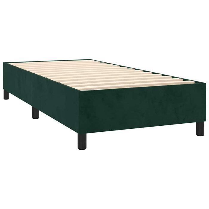 Pat box spring cu saltea, verde închis, 80x200 cm, catifea - WALTI WALTI