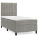 Pat box spring cu saltea, gri deschis, 90x190 cm, catifea - WALTI WALTI