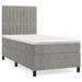 Pat box spring cu saltea, gri deschis, 90x200 cm, catifea - WALTI WALTI