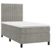Pat box spring cu saltea, gri deschis, 100x200 cm, catifea - WALTI WALTI