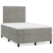 Pat box spring cu saltea, gri deschis, 120x200 cm, catifea - WALTI WALTI