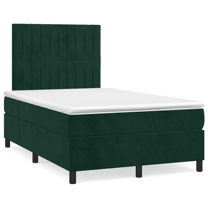 Pat box spring cu saltea, verde închis, 120x200 cm, catifea - WALTI WALTI