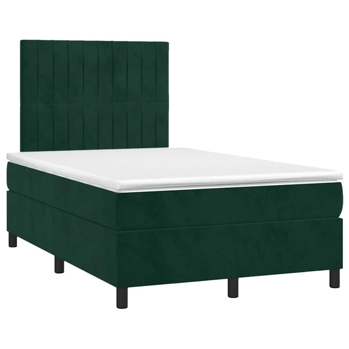 Pat box spring cu saltea, verde închis, 120x200 cm, catifea - WALTI WALTI