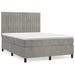 Pat box spring cu saltea, gri deschis, 140x190 cm, catifea - WALTI WALTI