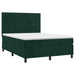 Pat box spring cu saltea, verde închis, 140x190 cm, catifea - WALTI WALTI
