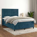 Pat box spring cu saltea, albastru închis, 140x190 cm, catifea - WALTI WALTI