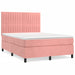 Pat box spring cu saltea, roz, 140x200 cm, catifea - WALTI WALTI