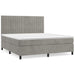 Pat box spring cu saltea, gri deschis, 160x200 cm, catifea - WALTI WALTI