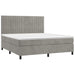 Pat box spring cu saltea, gri deschis, 160x200 cm, catifea - WALTI WALTI