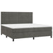 Pat box spring cu saltea, gri închis, 200x200 cm, catifea - WALTI WALTI