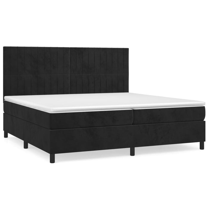 Pat box spring cu saltea, negru, 200x200 cm, catifea - WALTI WALTI