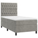 Pat continental cu saltea, gri deschis, 80x200 cm, catifea - WALTI WALTI