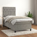 Pat continental cu saltea, gri deschis, 80x200 cm, catifea - WALTI WALTI