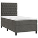 Pat box spring cu saltea, gri închis, 80x200 cm, catifea - WALTI WALTI