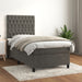 Pat box spring cu saltea, gri închis, 90x190 cm, catifea - WALTI WALTI