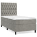 Pat box spring cu saltea, gri deschis, 90x200 cm, catifea - WALTI WALTI