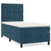 Pat box spring cu saltea, albastru închis, 90x200 cm, catifea - WALTI WALTI