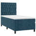Pat box spring cu saltea, albastru închis, 90x200 cm, catifea - WALTI WALTI