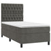 Pat box spring cu saltea, gri închis, 100x200 cm, catifea - WALTI WALTI