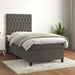 Pat box spring cu saltea, gri închis, 100x200 cm, catifea - WALTI WALTI