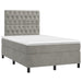 Pat continental cu saltea, gri deschis, 120x200 cm, catifea - WALTI WALTI