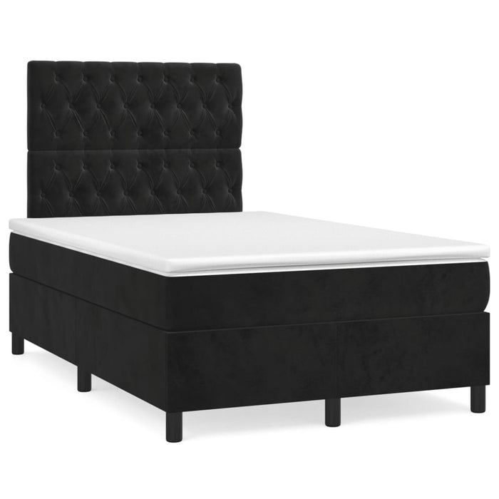 Pat box spring cu saltea, negru, 120x200 cm, catifea - WALTI WALTI