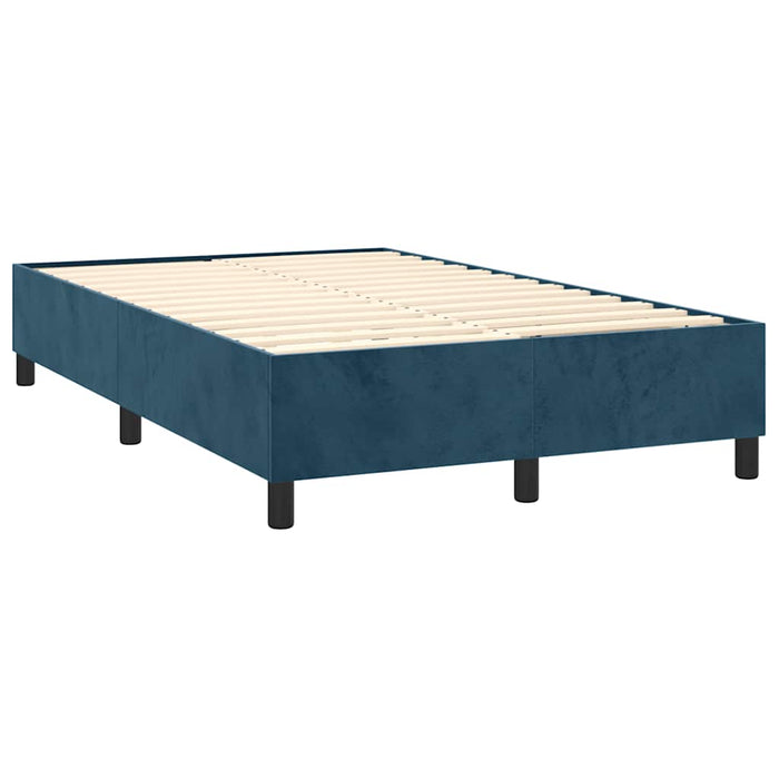 Pat box spring cu saltea, albastru închis, 120x200 cm, catifea - WALTI WALTI