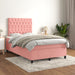 Pat box spring cu saltea, roz, 120x200 cm, catifea - WALTI WALTI