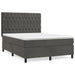 Pat box spring cu saltea, gri închis, 140x190 cm, catifea - WALTI WALTI
