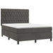 Pat box spring cu saltea, gri închis, 140x190 cm, catifea - WALTI WALTI