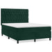 Pat box spring cu saltea, verde închis, 140x190 cm, catifea - WALTI WALTI