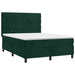 Pat box spring cu saltea, verde închis, 140x190 cm, catifea - WALTI WALTI