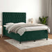 Pat box spring cu saltea, verde închis, 140x190 cm, catifea - WALTI WALTI
