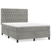 Pat box spring cu saltea, gri deschis, 140x200 cm, catifea - WALTI WALTI