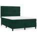 Pat box spring cu saltea, verde închis, 140x200 cm, catifea - WALTI WALTI