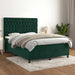 Pat box spring cu saltea, verde închis, 140x200 cm, catifea - WALTI WALTI