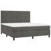 Pat box spring cu saltea, gri închis, 160x200 cm, catifea - WALTI WALTI