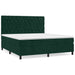 Pat box spring cu saltea, verde închis, 160x200 cm, catifea - WALTI WALTI