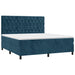 Pat box spring cu saltea, albastru închis, 160x200 cm, catifea - WALTI WALTI