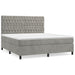 Pat box spring cu saltea, gri deschis, 180x200 cm, catifea - WALTI WALTI