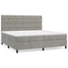 Pat box spring cu saltea, gri deschis, 200x200 cm, catifea - WALTI WALTI