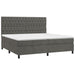 Pat box spring cu saltea, gri închis, 200x200 cm, catifea - WALTI WALTI