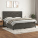 Pat box spring cu saltea, gri închis, 200x200 cm, catifea - WALTI WALTI