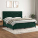 Pat box spring cu saltea, verde închis, 200x200 cm, catifea - WALTI WALTI