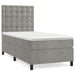 Pat continental cu saltea, gri deschis, 80x200 cm, catifea - WALTI WALTI