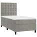 Pat continental cu saltea, gri deschis, 80x200 cm, catifea - WALTI WALTI