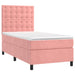 Pat box spring cu saltea, roz, 80x200 cm, catifea - WALTI WALTI