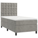 Pat box spring cu saltea, gri deschis, 90x190 cm, catifea - WALTI WALTI