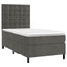 Pat box spring cu saltea, gri închis, 90x190 cm, catifea - WALTI WALTI