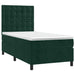 Pat box spring cu saltea, verde închis, 90x190 cm, catifea - WALTI WALTI